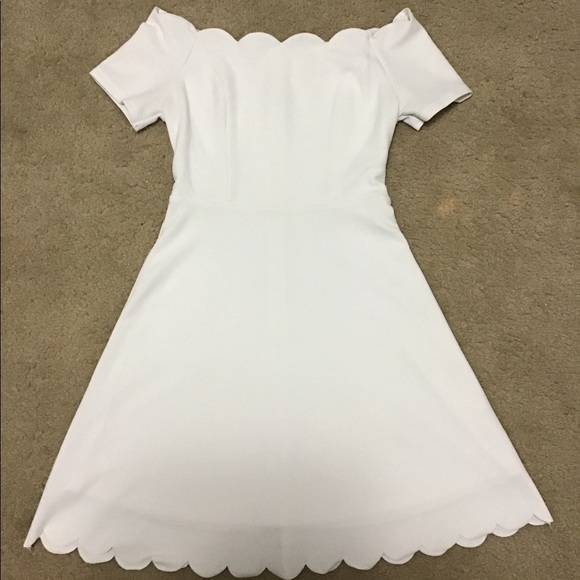 Francesca’s Scallop Edge White A-line Dress - Picture 2 of 3
